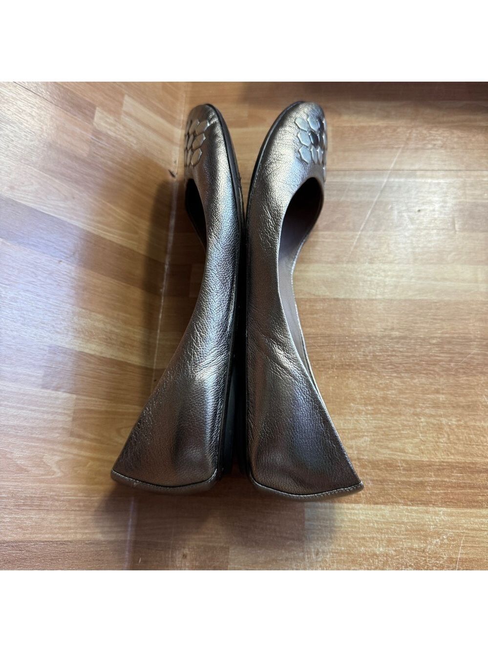 Belle by sigerson morrison pewter capria ballerina flats size 8 - Picture 10 of 13